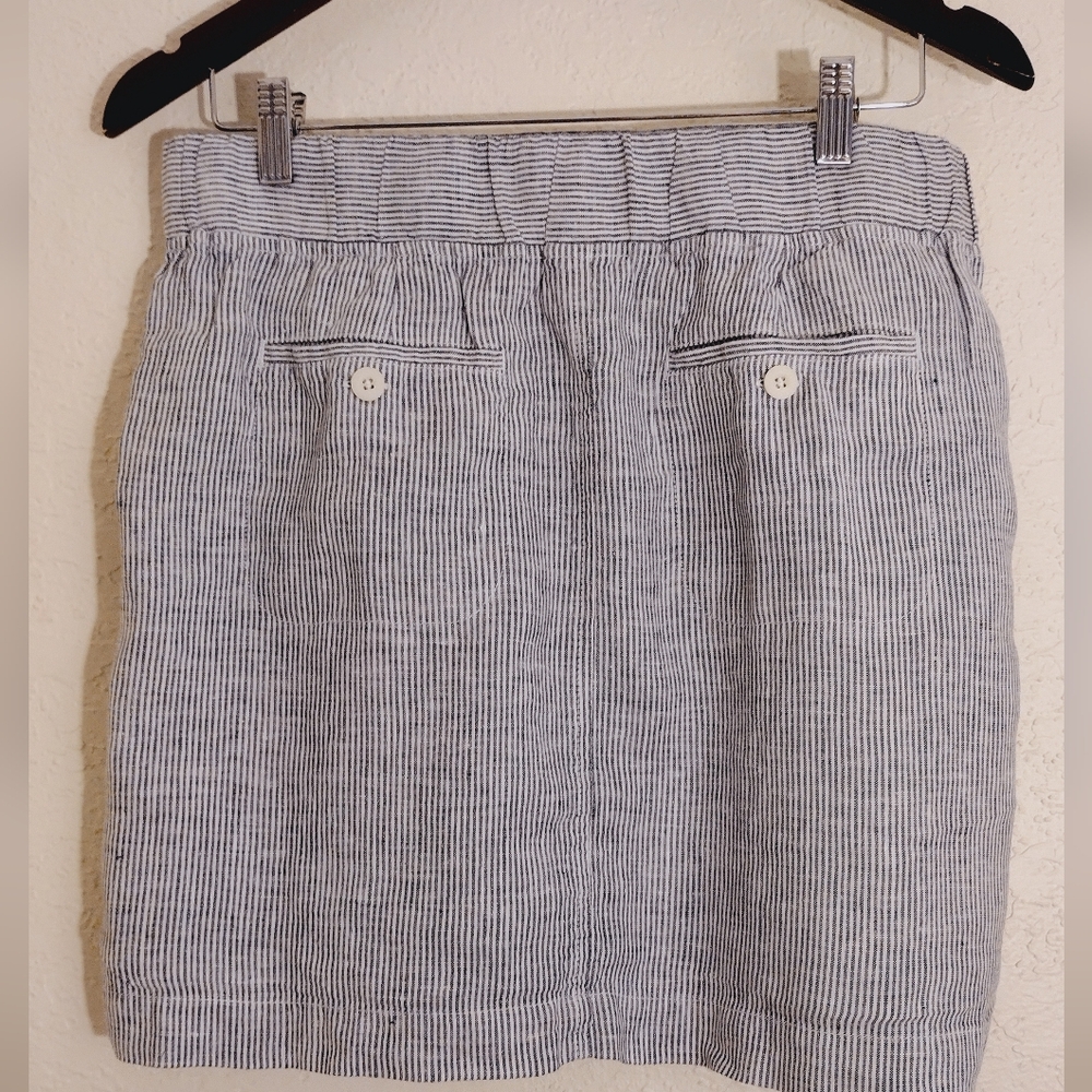 Athleta Linen Striped Skirt With Pockets - Picture 5 of 6